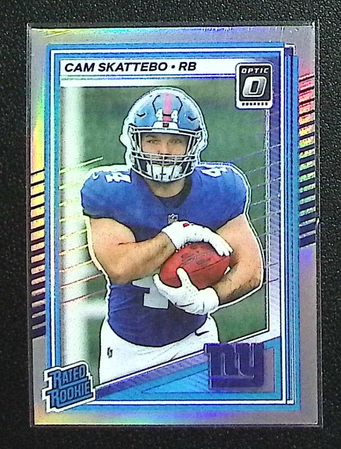 Cam Skattebo Rookie Card Holo Prizm 2025 Donruss Optic #228 New York Giants: Panini Select, Prizm, Mosaic, Contenders, Zenith, Phoenix, Illusions, Absolute, Rookie NFL Sports Trading Cards, SP, SSP, Cards, Football Cards for Sale Near Me, Superbowl & Hall of Fame Player Cards,