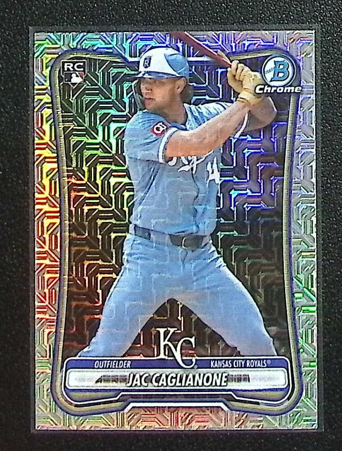 Jac Caglianone Rookie Card Mojo Refractor 2026 Bowman Chrome #75 Royals (1 of 2)