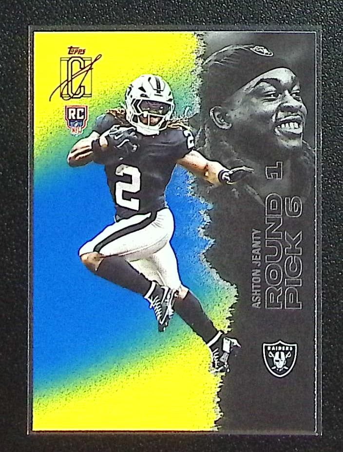 Ashton Jeanty Rookie Card Blue & Yellow 2025 Topps Signature Class #102 Raiders (1 of 2)