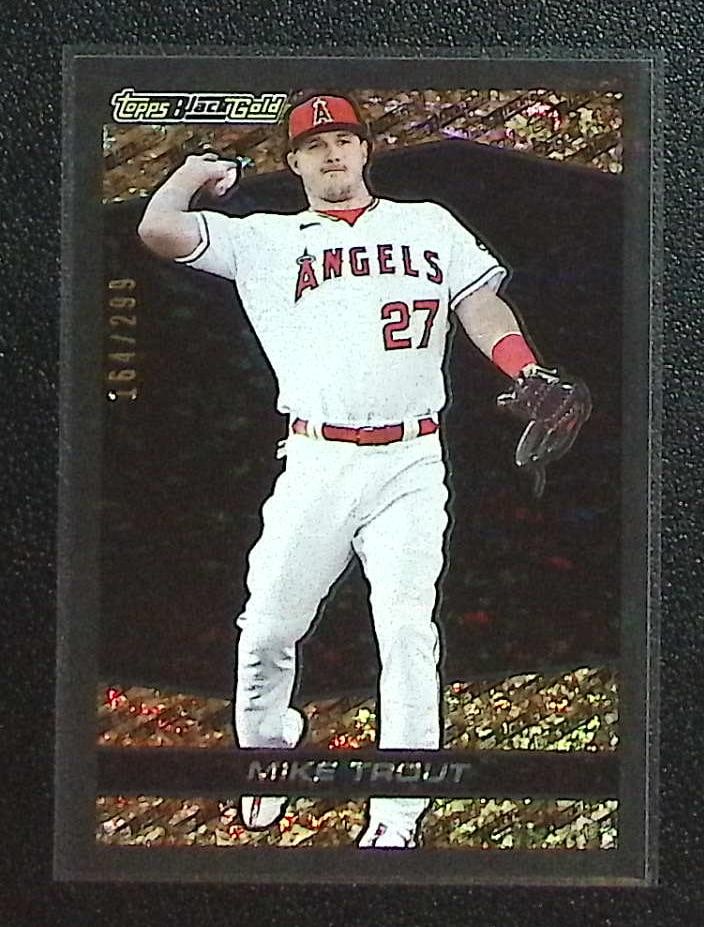 Mike Trout /299 2021 Topps Update Black Gold #BG-3 Los Angeles Angels: Topps Baseball MLB Trading & Sports Cards, Sports Cards for Sale Near Me, World Series & Hall of Fame Players Memorabilia, Refractors, X-Fractors, Numbered, SP, SSP, Valuable Auction Memorabilia Lots 