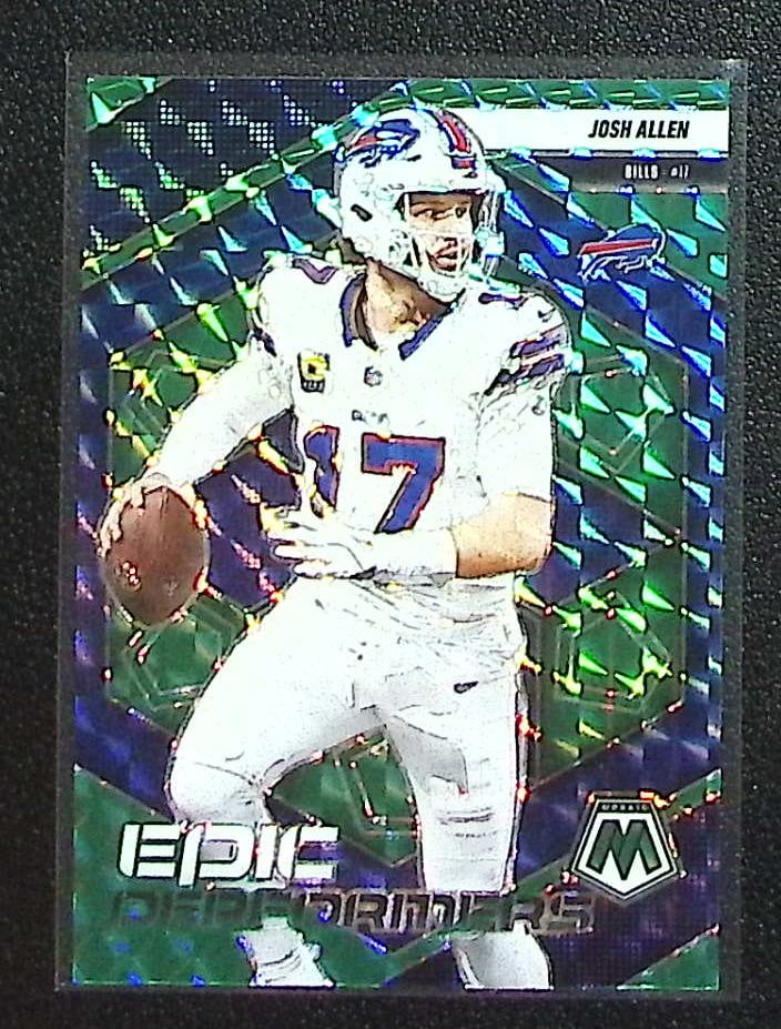 Josh Allen Epic Performers Green Mosaic Prizm 2025 Mosaic #9 Buffalo Bills (1 of 2)