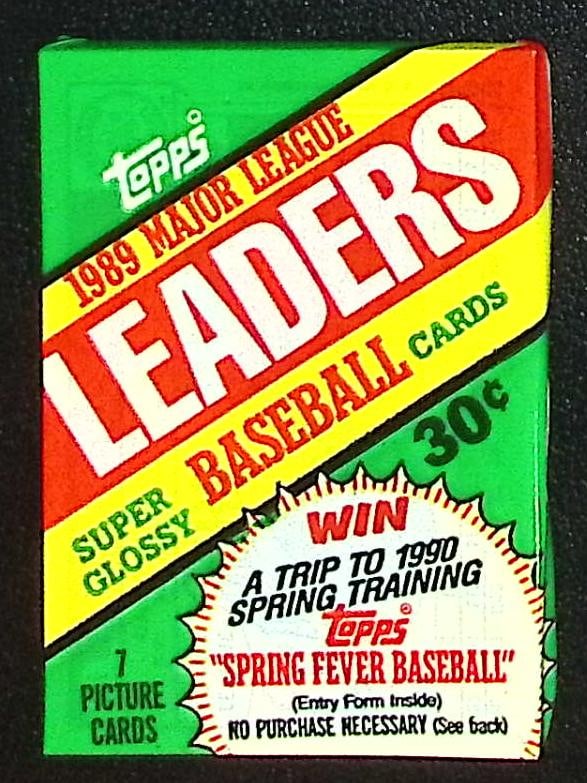 1989 Topps Major League Leaders Super Glossy Vintage Baseball Cards Retail Box Wax Pack Mini Cards (1 of 1)