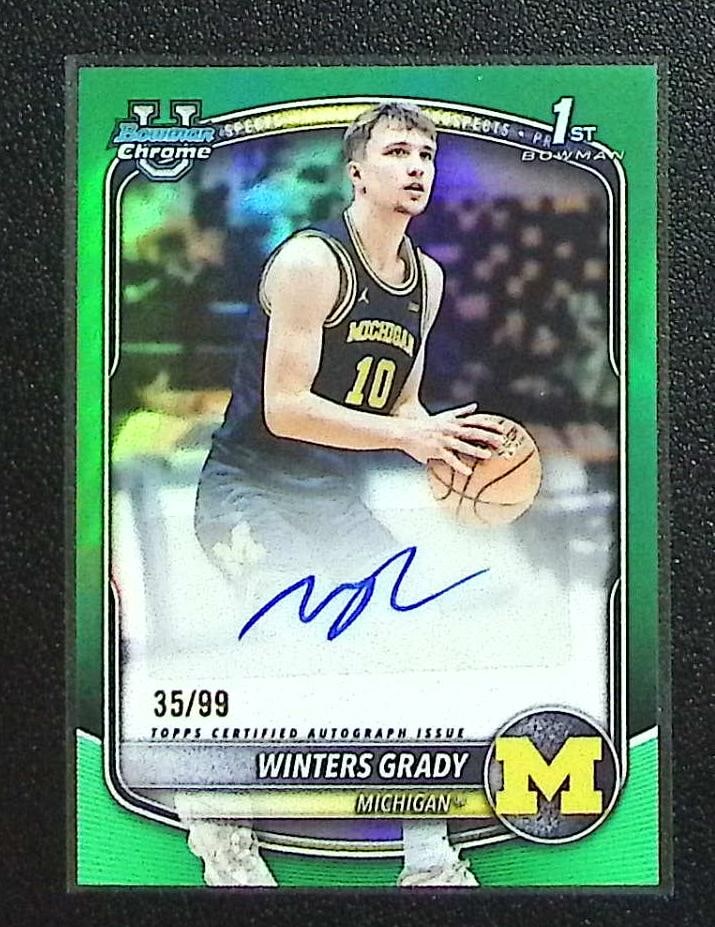 Winters Grady 1st Bowman Green Refractor Auto /99 2025-26 Bomwan U Chrome #CPA-WG (1 of 2)