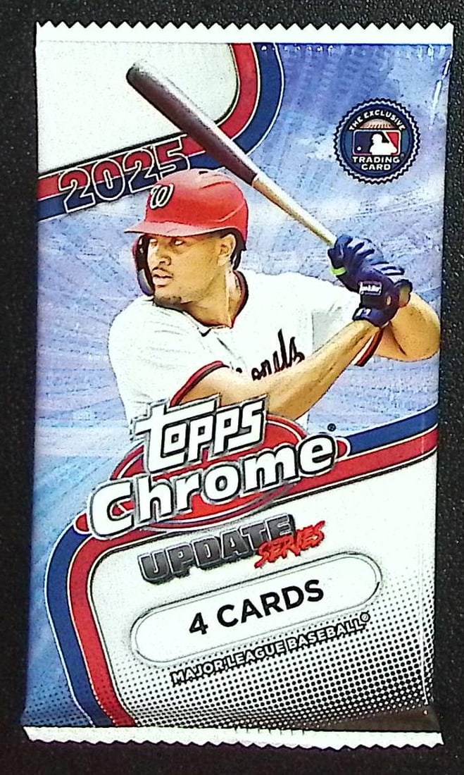 2025 Topps Chrome Update Series Baseball Cards BLASTER BOX PACK Sports Cards James Wood Rookie Card (1 of 1)