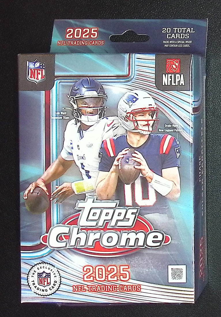 2025 Topps Chrome Football Hanger Box: Topps Football NFL Trading & Sports Cards, Refractors, Prism Refractors, X-Fractors, Sports Cards for Sale Near Me, Super Bowl & Hall of Fame Players, Autographs, SP, SSP, Valuable Auction Memorabilia