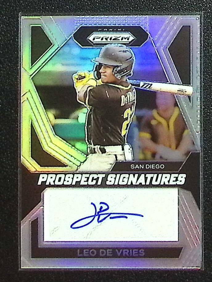 Leo De Vries Silver Prizm Auto 2024 Panini Prizm #PS-LDV Padres, Athletics: Panini Baseball MLB Trading & Sports Cards, Sports Cards for Sale Near Me, Prizm, Mosaic, Select, SP, SSP, Auction Memorabilia Lots for Sale On Line, World Series & Hall of Fame Players