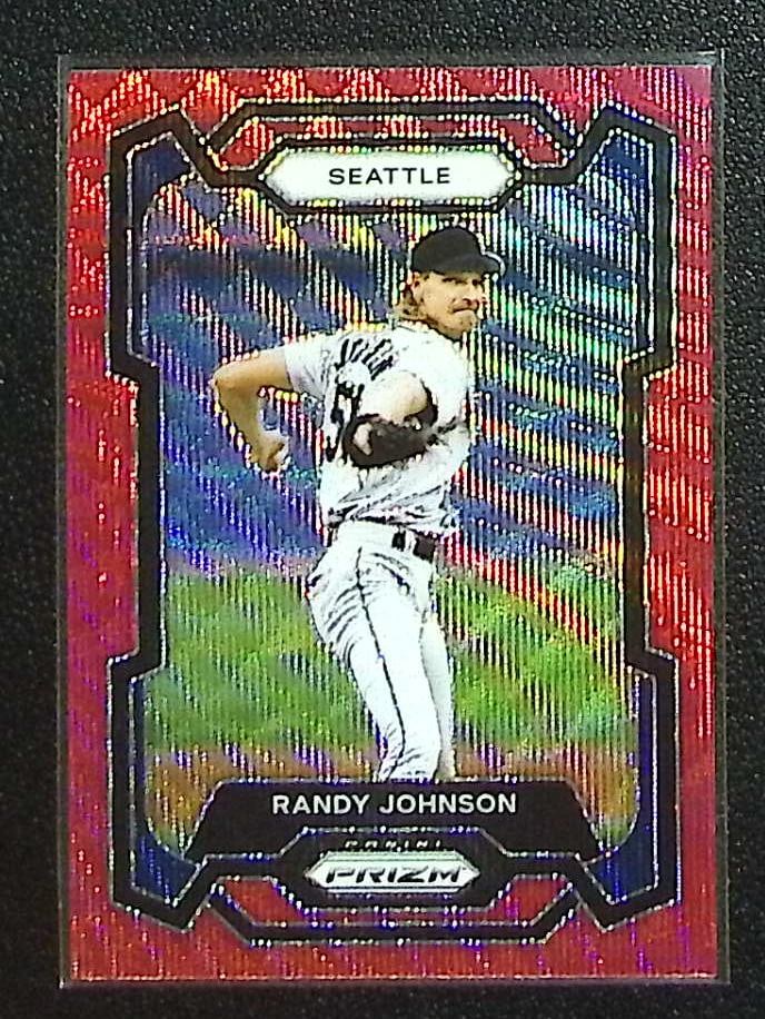 Randy Johnson Ruby Wave Prizm 2024 Panini Prizm #263 Seattle Mariners: Panini Baseball MLB Trading & Sports Cards, Sports Cards for Sale Near Me, Prizm, Mosaic, Select, SP, SSP, Auction Memorabilia Lots for Sale On Line, World Series & Hall of Fame Players