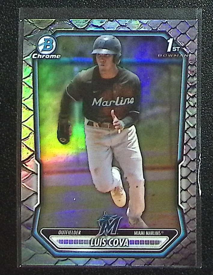Luis Cova 1st Bowman Reptilian Refractor 2026 Bowman Chrome #BCP-38 Miami Marlins: Bowman Baseball MLB Trading & Sports Cards, Sports Cards for Sale Near Me, World Series & Hall of Fame Players, SP, SSP, Chrome, 1st Bowman, Auction Memorabilia Lots Sold On Line