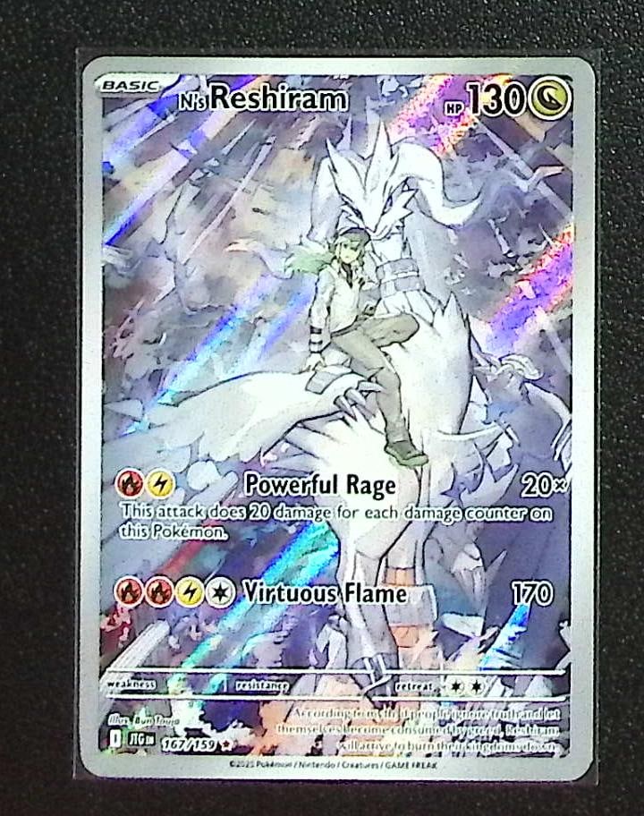Pokemon Journey Together N's Reshiram Illustration Rare #167: Pokemon Trading Card Game Cards, Charizard, Pikachu, Mewtwo, Reverse Holo, Holo Rare, Secret Rare Cards, Full Art Cards, Eevee, Ultra Rare Card, Illustration Rare, Special Illustration Rare SIR