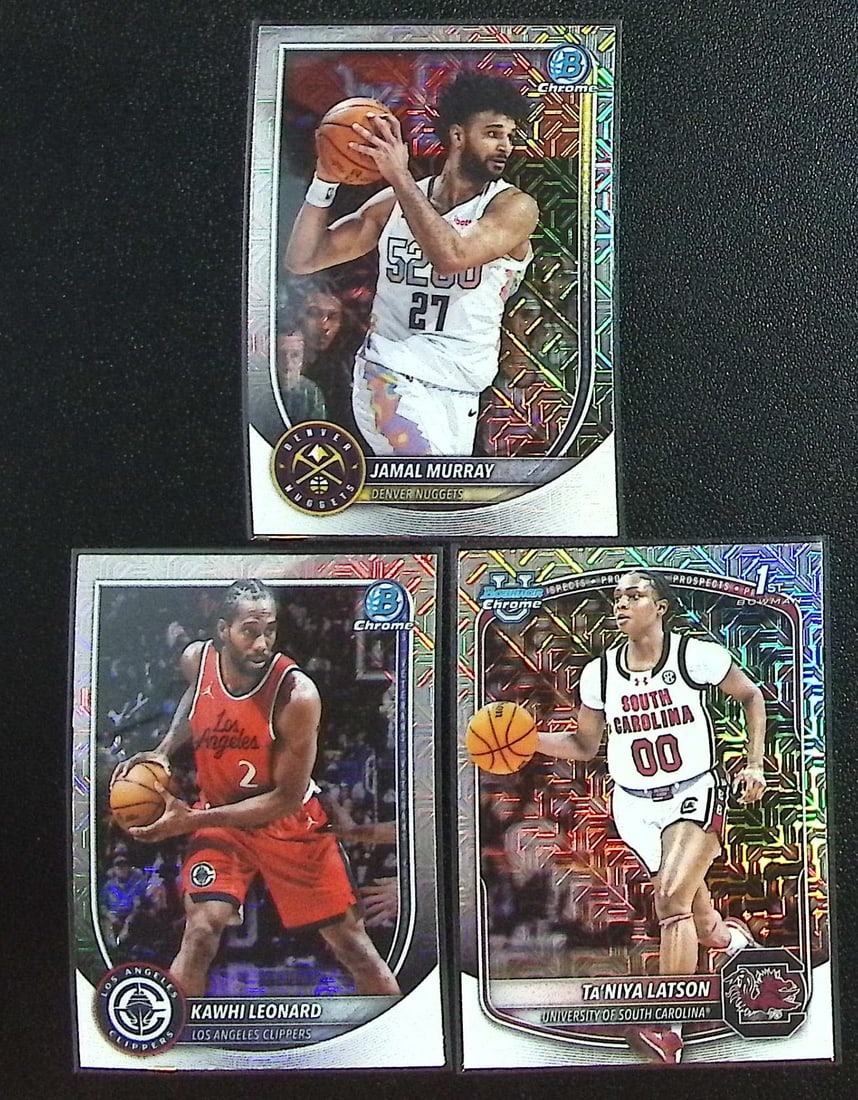 Lot of 3 2025-26 Bowman Chrome Basketball Mojo Refractors. All Different, See Pictures (1 of 2)