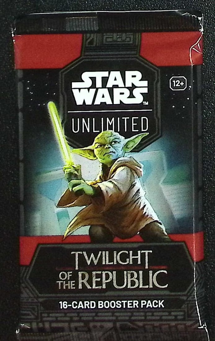 Star Wars Unlimited Twilight of the Republic 16 Card Booster Pack: 1 Rare or Legendary per Pack: Disney TCG, Trading Card Games, 1 Leader, 1 Base/Token, 9 Commons, 3 Uncommon, 1 Rare or Legendary, & 1 Premium Foil Card Per Pack. Darth Vader, Luke Skywalker, Princess Leia, Mandalorian, Yoda, Grogu