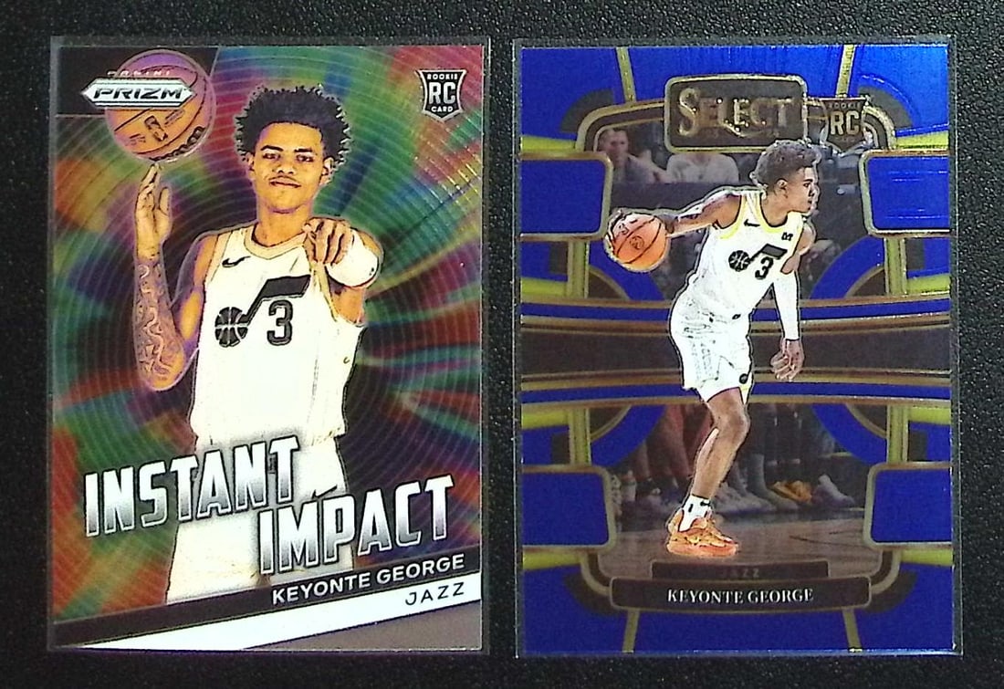Lot of 2 Keyonte George Rookie Cards. Panini Prizm #11 & Panini Select Blue Retail #75 (1 of 2)