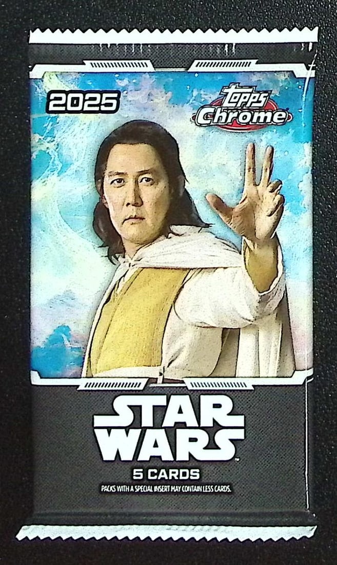 2025 Star Wars Topps Chrome Super Box Pack: Disney Topps Trading Cards of Movies & Television Shows, Refractors, Ray Waves, Numbered Rare Cards. Darth Vader, Luke Skywalker, Princess Leia, Mandalorian, Yoda, Grogu, Han Solo, Rebellion, Imperial