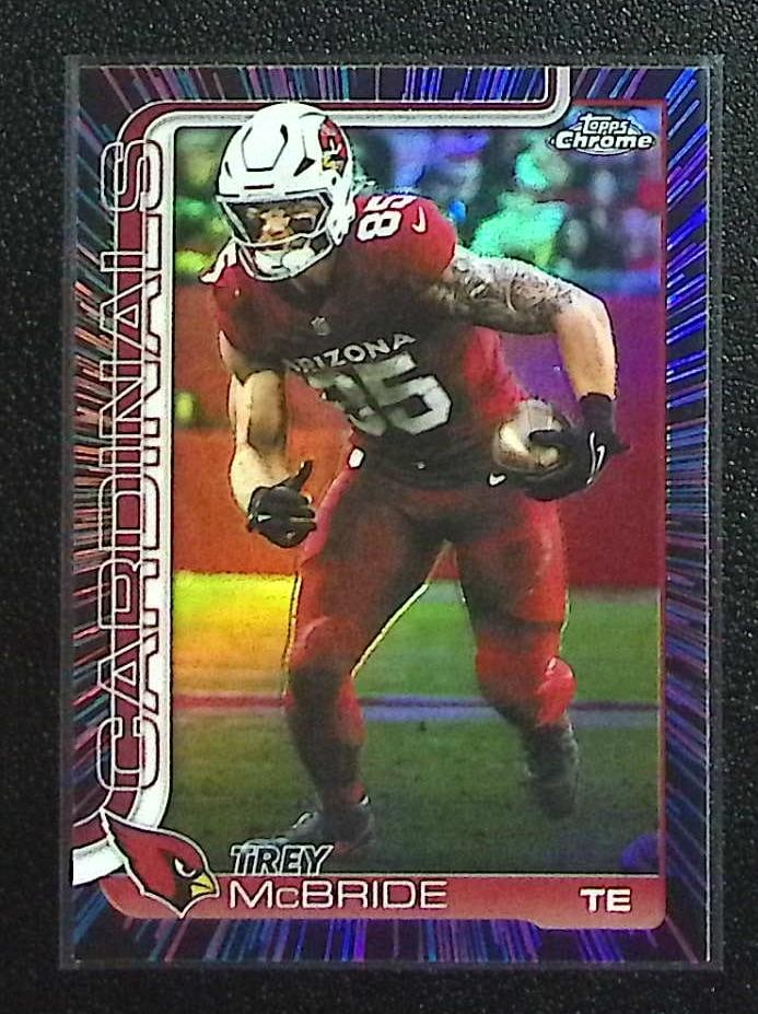 Trey McBride Neon Pulse Refractor 2025 Topps Chrome #4 Arizona Cardinals: Topps Football NFL Trading Sports Cards, Sports Cards for Sale Near Me, Super Bowl & Hall of Fame Player Cards, Resurgence, Composite, SP, SSP, Valuable Auction Memorabilia Lots For Sale On Line