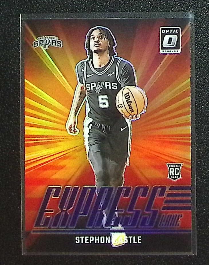 Stephon Castle Rookie Card Express Lane Purple Prizm 2024-25 Donruss Optic #1 (1 of 2)