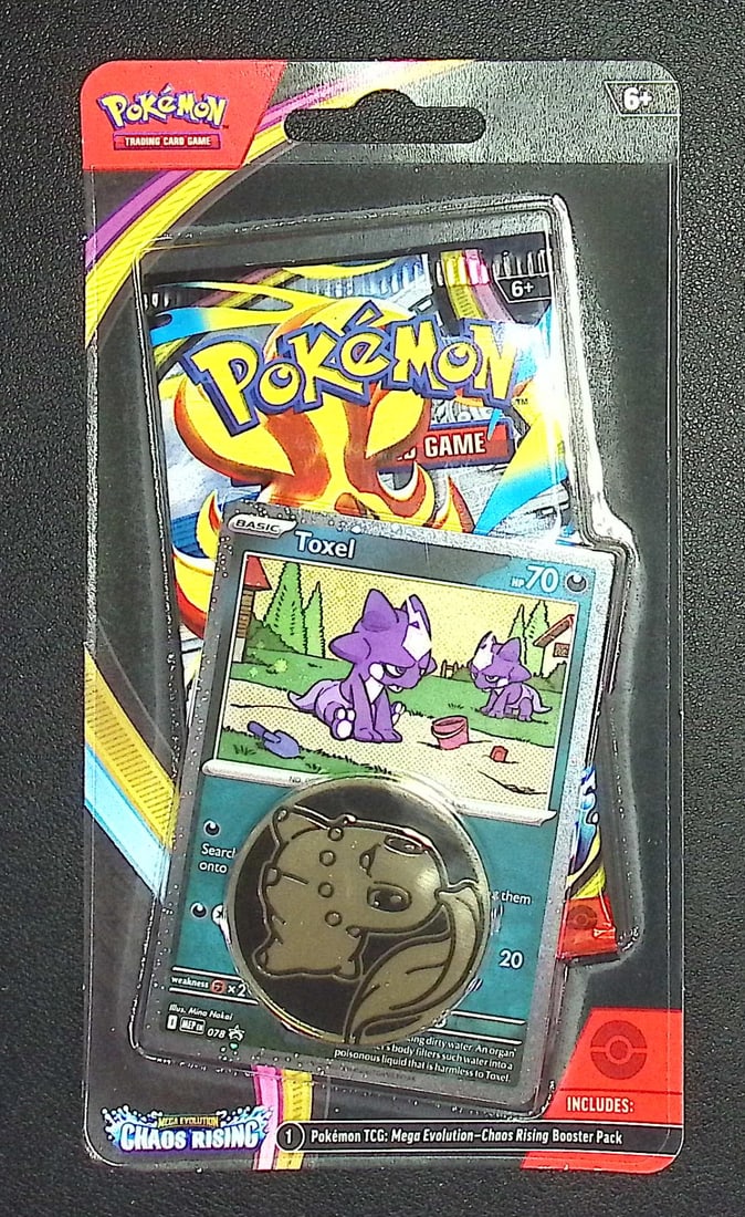 2026 Pokemon Chaos Rising Blister Booster Pack w/Toxel Card 10 Card & Coin (1 of 1)