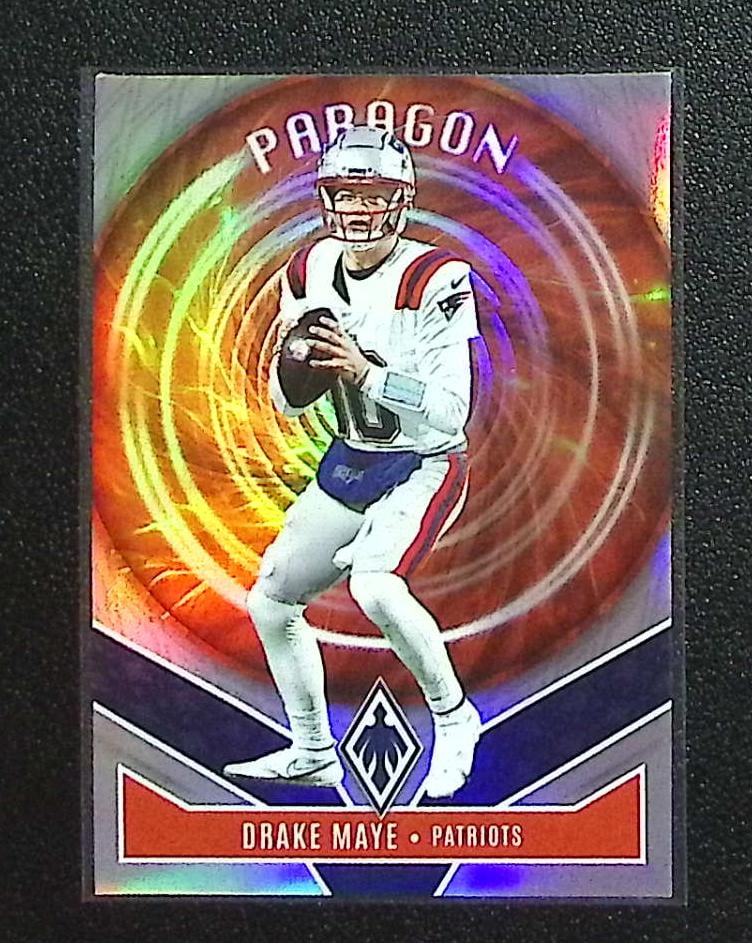 Drake Maye Paragon Silver Prizm 2025 Panini Phoenix #7 New England Patriots: Panini Select, Prizm, Mosaic, Contenders, Zenith, Phoenix, Illusions, Absolute, Rookie NFL Sports Trading Cards, SP, SSP, Cards, Football Cards for Sale Near Me, Superbowl & Hall of Fame Player Cards,