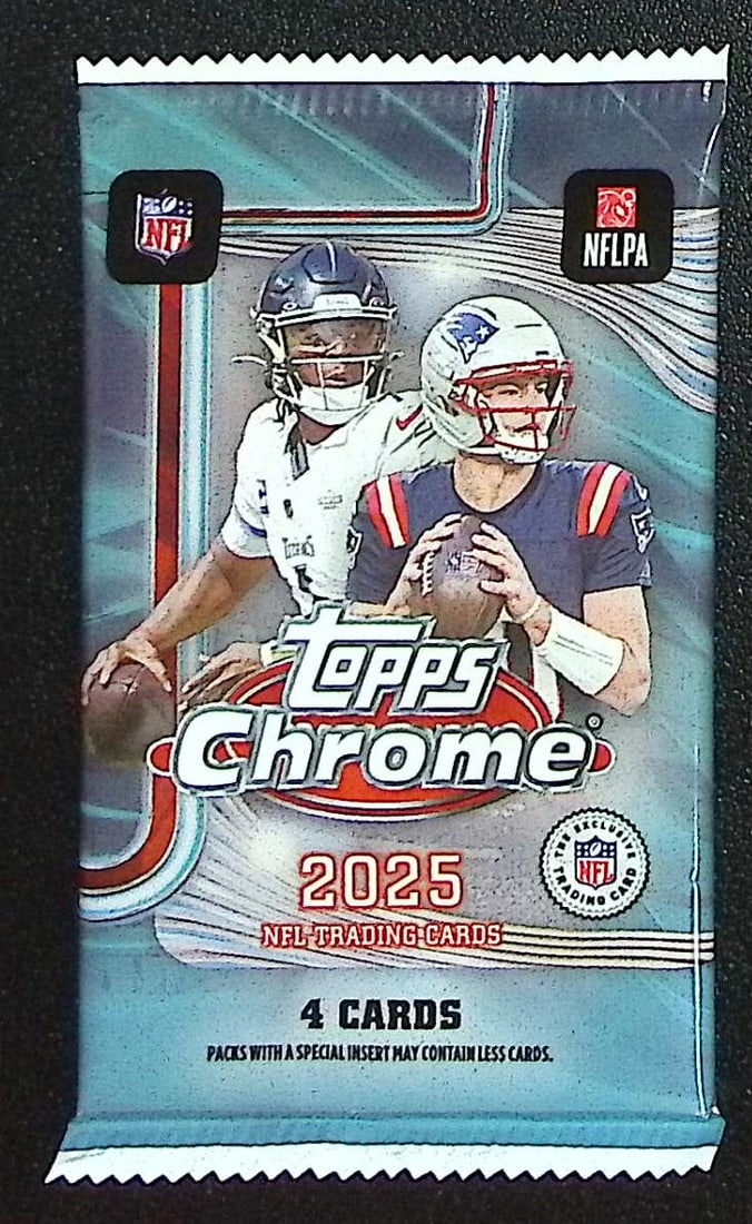 2025 Topps Chrome Football Blaster Box Pack: Topps Football NFL Trading & Sports Cards, Refractors, Prism Refractors, X-Fractors, Sports Cards for Sale Near Me, Super Bowl & Hall of Fame Players, Autographs, SP, SSP, Valuable Auction Memorabilia