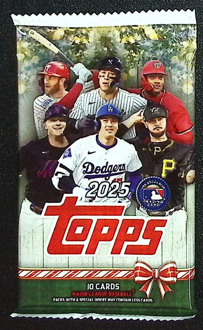 2025 Topps Baseball Holiday MEGA BOX PACK: Factory Sealed Topps Baseball MLB Trading & Sports Cards, Rookie Cards in this set are James Wood, Dylan Crews, Speckled, SP, SSP, Variations, Autographs, Chrome, Refractors, 1976 Topps, Sports Cards 