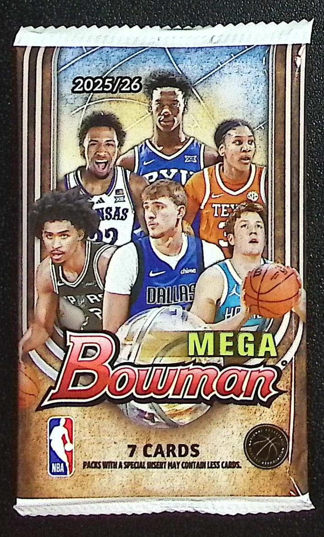 2025-26 Bowman Basketball Mega Box Pack - Cooper Flagg & Kon Knueppel Rookie Cards: Bowman Basketball NBA Trading & Sports Cards, Sports Cards for Sale Near Me, Champion and Hall of Fame Players, Auction Lots for Sale On Line