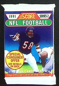1991 Score Series 2 Vintage Football Card Retail Box Pack Sports Cards Brett Favre Rookie Card