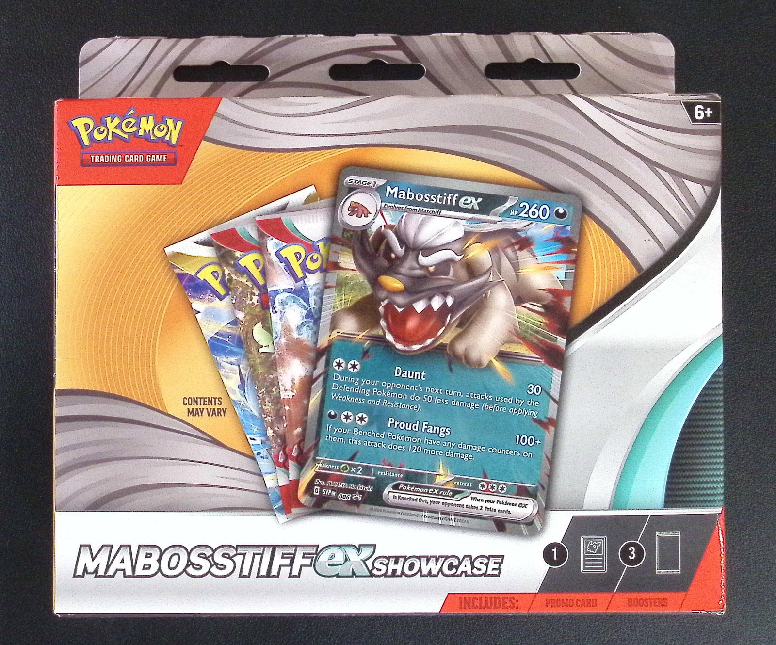 Pokemon Mabostiff ex Showcase Box: 3 Booster Packs & 1 Foil Promo Card of Mabostiff: Pokemon Trading Card Game Cards, Charizard, Pikachu, Mewto, EX, Referse Holo, Holo Rare Cards, Secret Rare Cards, Full Art Cards, Evee, 3 Stars Ultra Rare Cards, Double Rare, Illustration Rare, Specia