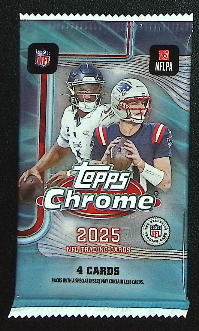 2025 Topps Chrome Football Blaster Box Pack: Topps Football NFL Trading & Sports Cards, Refractors, Prism Refractors, X-Fractors, Sports Cards for Sale Near Me, Super Bowl & Hall of Fame Players, Autographs, SP, SSP, Valuable Auction