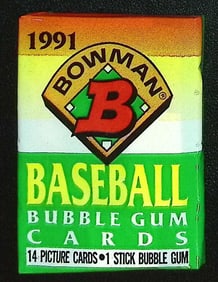 1991 Bowman Vintage Baseball Cards Retail Box Wax Pack Sports Cards MLB Trading Cards