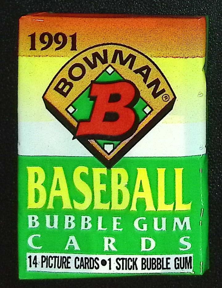 1991 Bowman Vintage Baseball Cards Retail Box Wax Pack Sports Cards MLB Trading Cards (1 of 1)