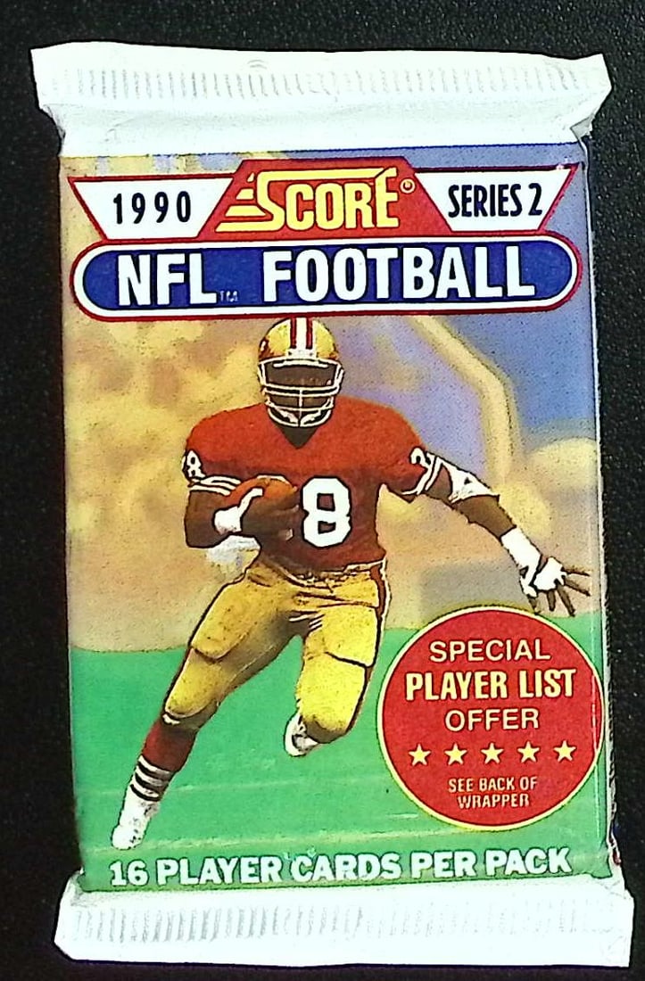 1990 Score Series 2 Vintage Football Card Factory Sealed Retail Box Pack Sports Card: Score Vintage Football Rookie NFL Trading & Sports Cards, Emmitt Smith, Bo Jackson, Barry Sanders, Joe Montana, Jerry Rice, Old Sports Cards for Sale Near Me, Super Bowl & Hall of Fame Players, Valuab