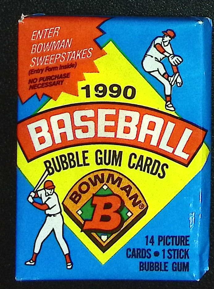 1990 Bowman Vintage Baseball Cards Retail Box Wax Pack Sports Cards MLB Trading Cards (1 of 1)