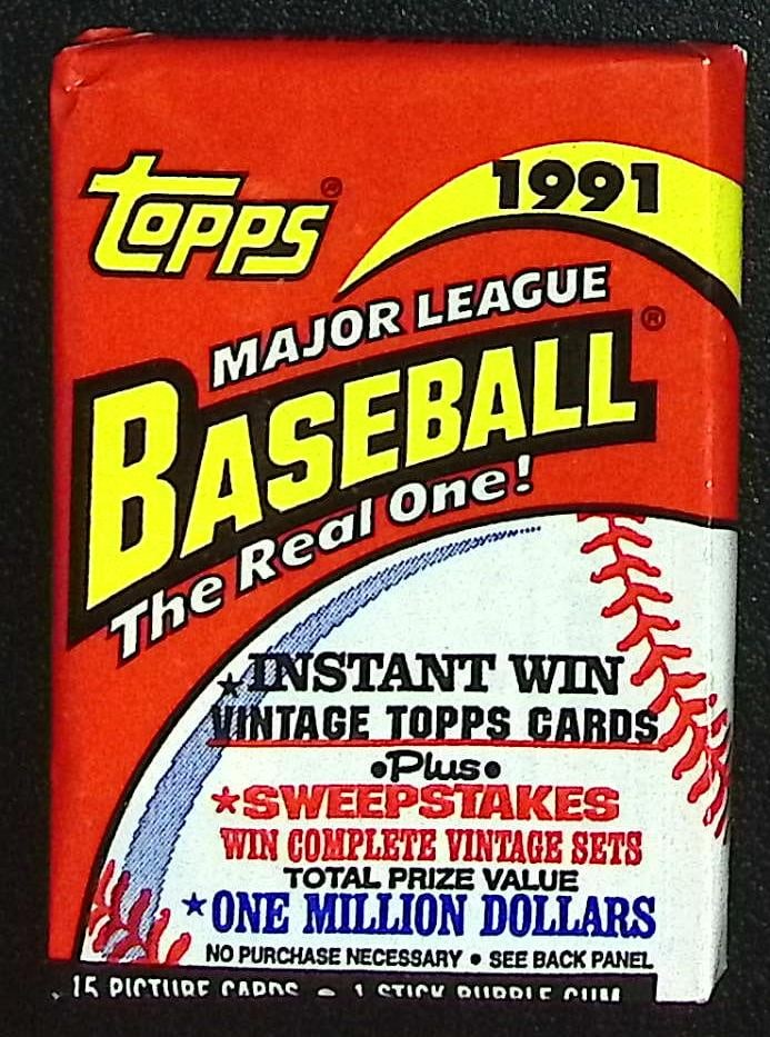 1991 Topps Vintage Baseball Cards Retail Box Wax Pack Sports Cards Rookie Cards (1 of 1)