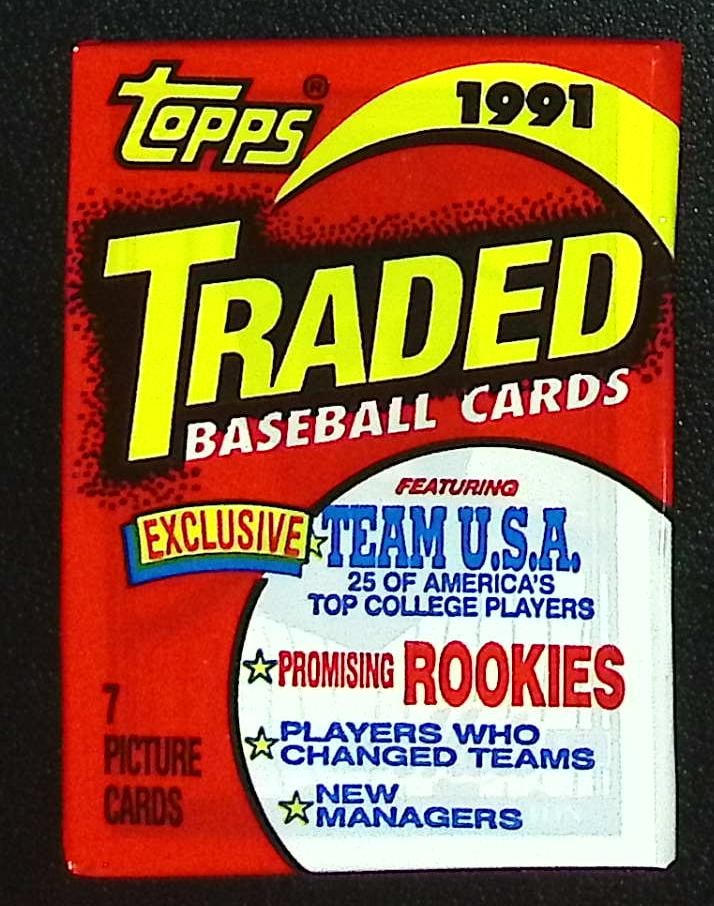 1991 Topps TRADED Series Vintage Baseball Cards Retail Box Wax Pack Sports Cards Rookie Cards (1 of 1)