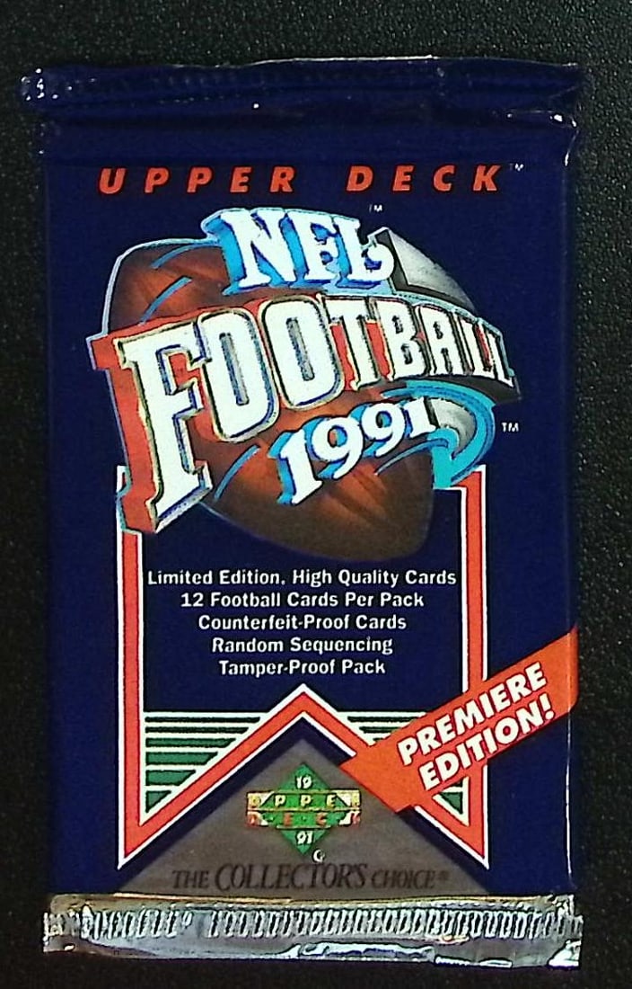 1991 Upper Deck Premier Edition Football Cards Retail Box Wax Pack, Sports Cards (1 of 1)