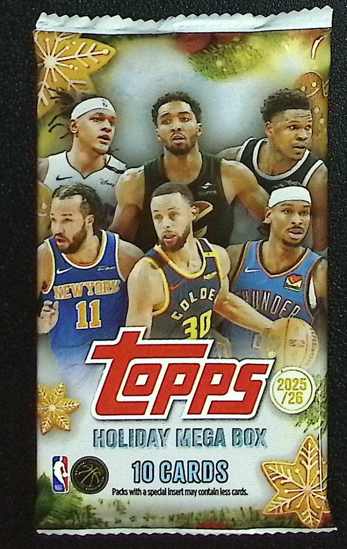 2025-26 Topps Basketball Card HOLIDAY MEGA BOX PACK - RC'S: Cooper Flagg, Kon Kneuppel, VJ Edgecombe: Topps Basketball NBA Trading & Sports Cards, Rookie Cards in this set are Cooper Flagg, Dylan Harper, Ace Bailey, V J Edgecombe, Kon Knueppel , Autographs, Signatures, Green Topps Logo Refractor, Auct