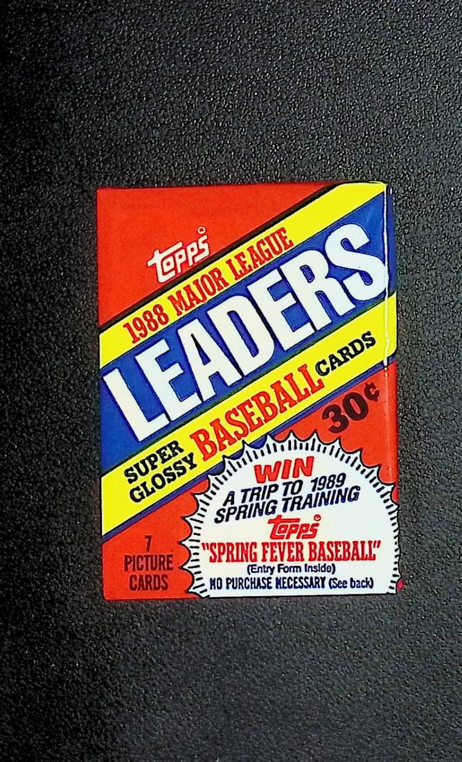 1988 Topps Major League Leaders Super Glossy Vintage Baseball Cards Retail Box Wax Pack Mini Cards (1 of 1)
