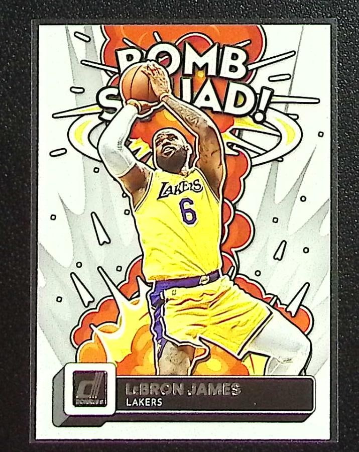 LeBron James Bomb Squad 2022-23 Donruss #3 Los Angeles Lakers: Panini Select, Prizm, Mosaic, Contenders, Revolution, Phoenix, NBA Hoops, Rookie NFL Sports Trading Cards, Silver, SP, SSP, Wave Prizms, Numbered Cards, Basketball sports Cards for Sale Near Me, NBA C