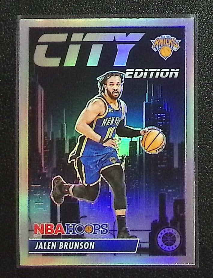 Jalen Brunson City Edition Silver Prizm 2023-24 Premium Stock #21 New York Knicks (1 of 2)