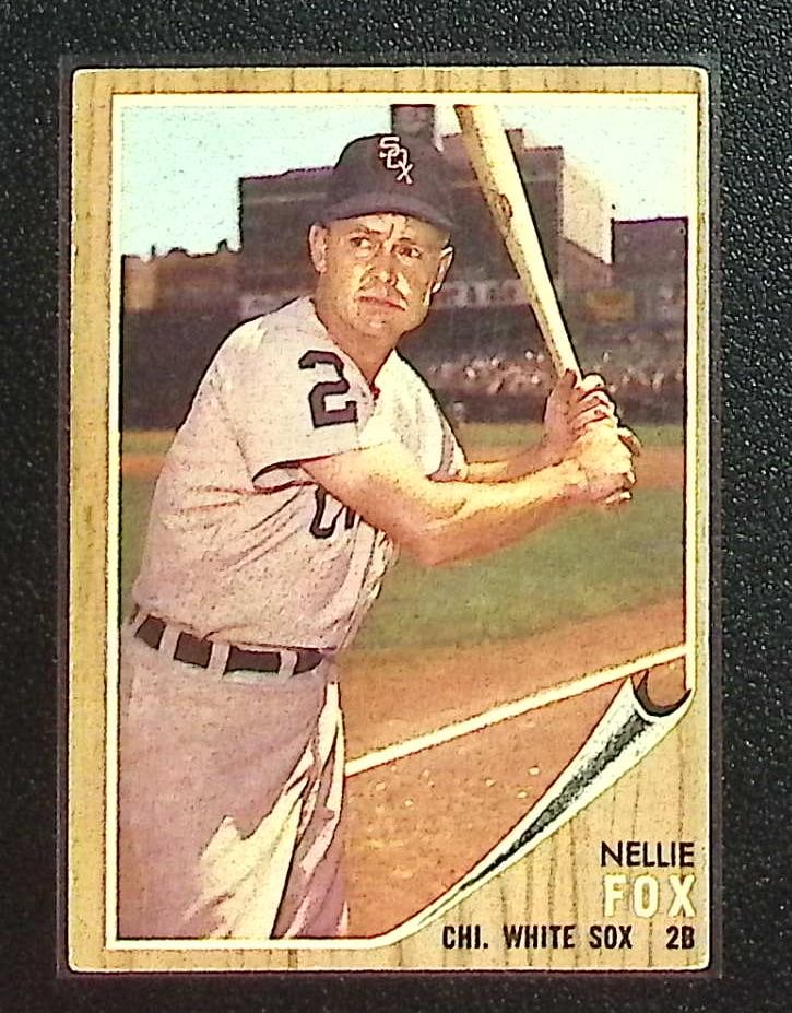 Nellie Fox 1962 Topps #73 HOF, White Sox Vintage Baseball Card (1 of 2)