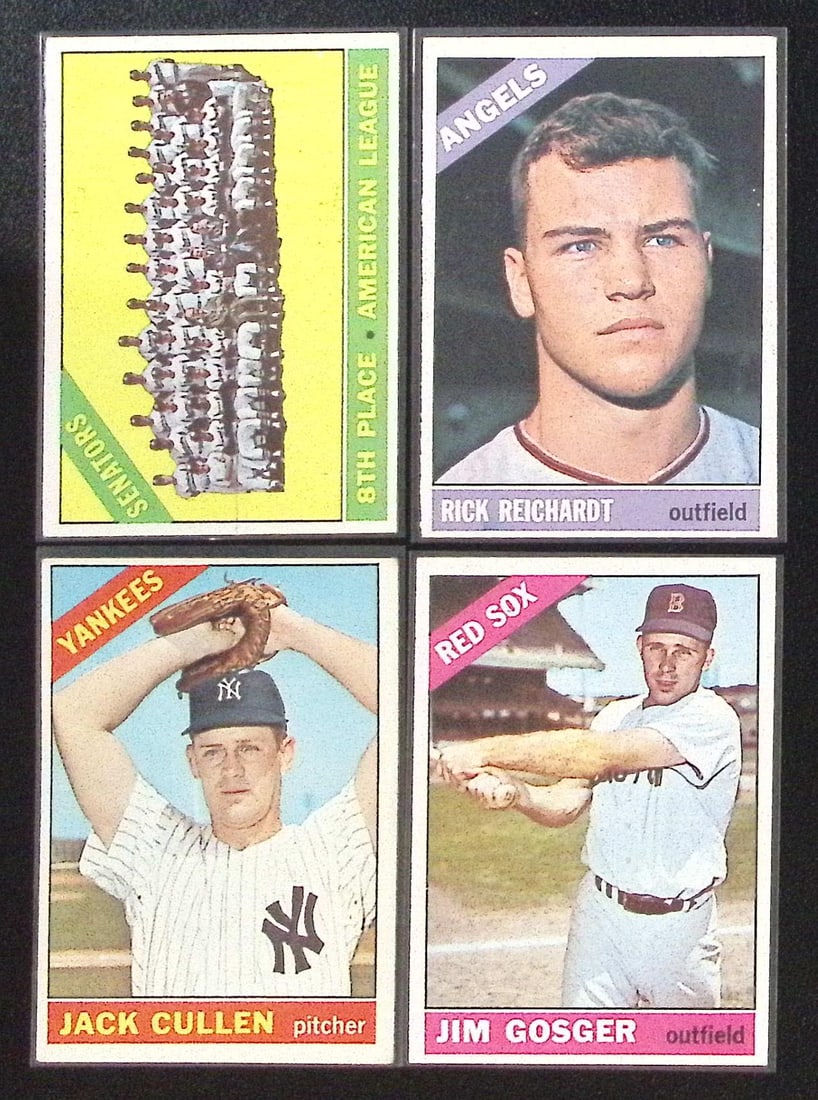 Lot of 4 1966 Topps Vintage Baseball Cards. All Different, See Pictures for Cards/Condition (1 of 2)