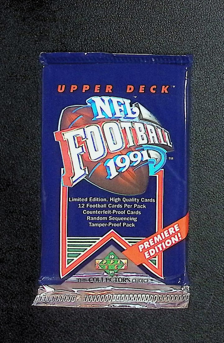 1991 Upper Deck Premier Edition Football Cards Retail Box Wax Pack, Sports Cards (1 of 1)