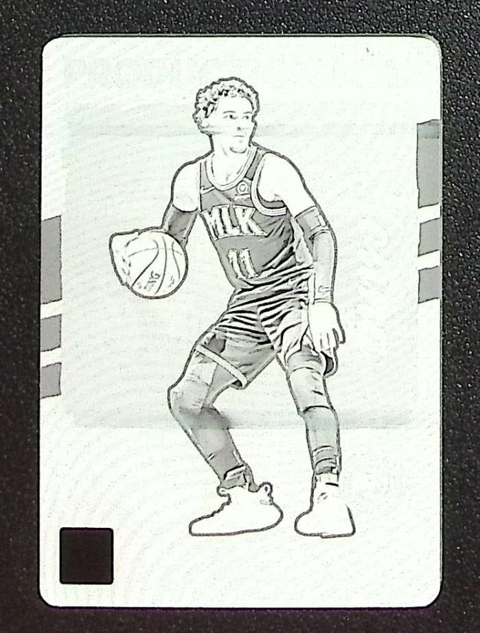 Trae Young 1/1 Black Printing Plate 2021-22 Donruss #10 Atlanta Hawks, Wizards (1 of 2)