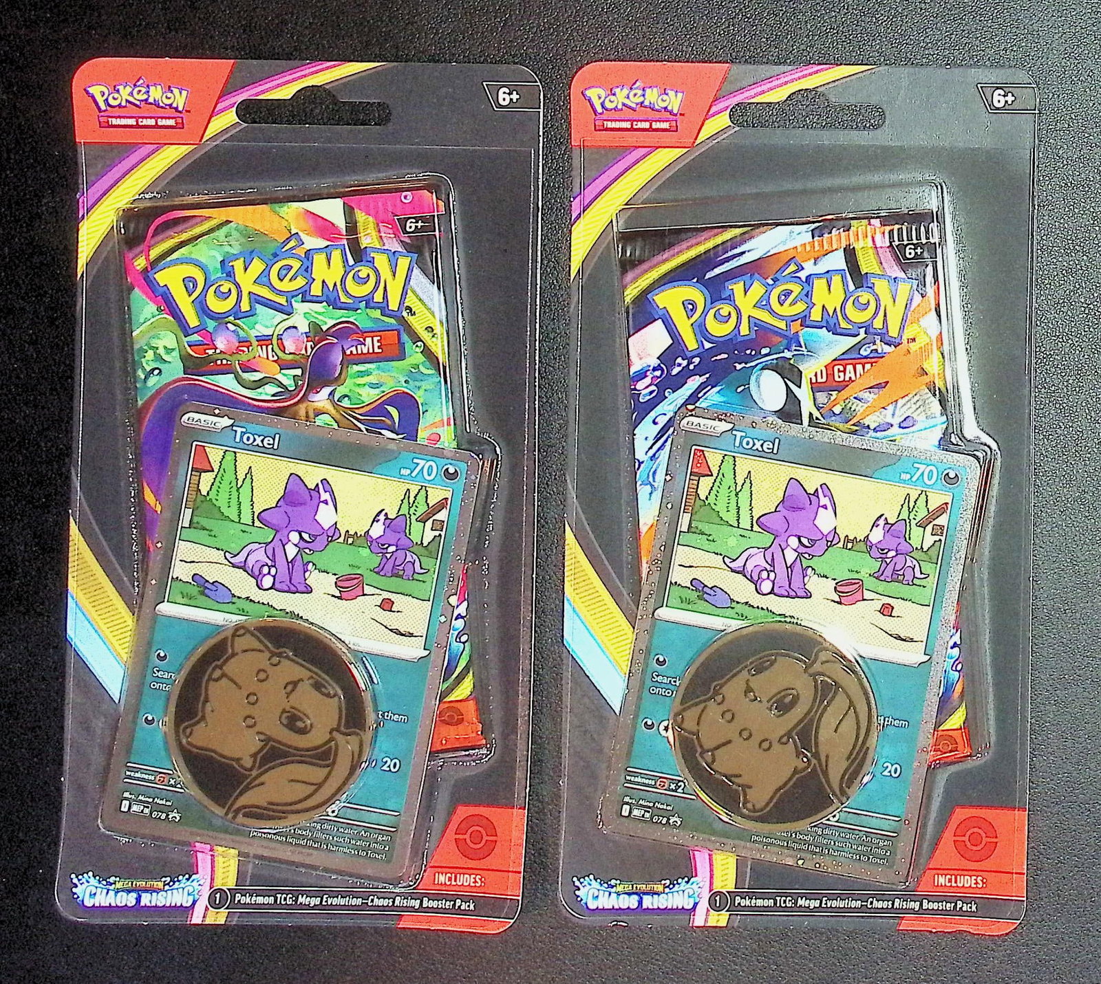 2 COUNT: 2026 Pokemon Chaos Rising Blister Booster Pack w/Toxel Card 10 Card Booster Pack (1 of 1)