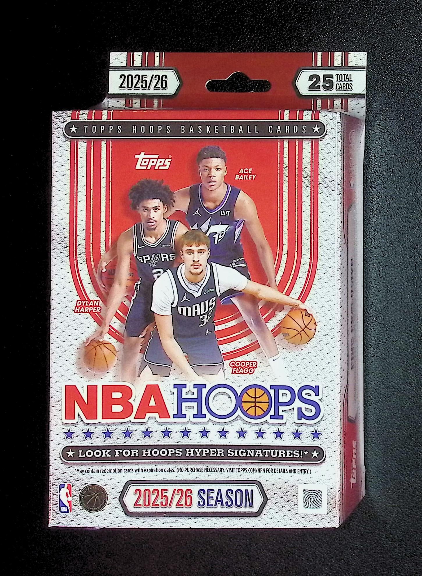 2025 Topps NBA Hoops Basketball HANGER BOX: Cooper Flagg & Kon Kneuppel Rookie Cards (1 of 1)