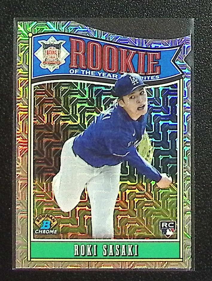 Roki Sasaki Rookie Card Mojo Refractor Die Cut 2025 Bowman Chrome #ROY-10 Dodgers (1 of 2)