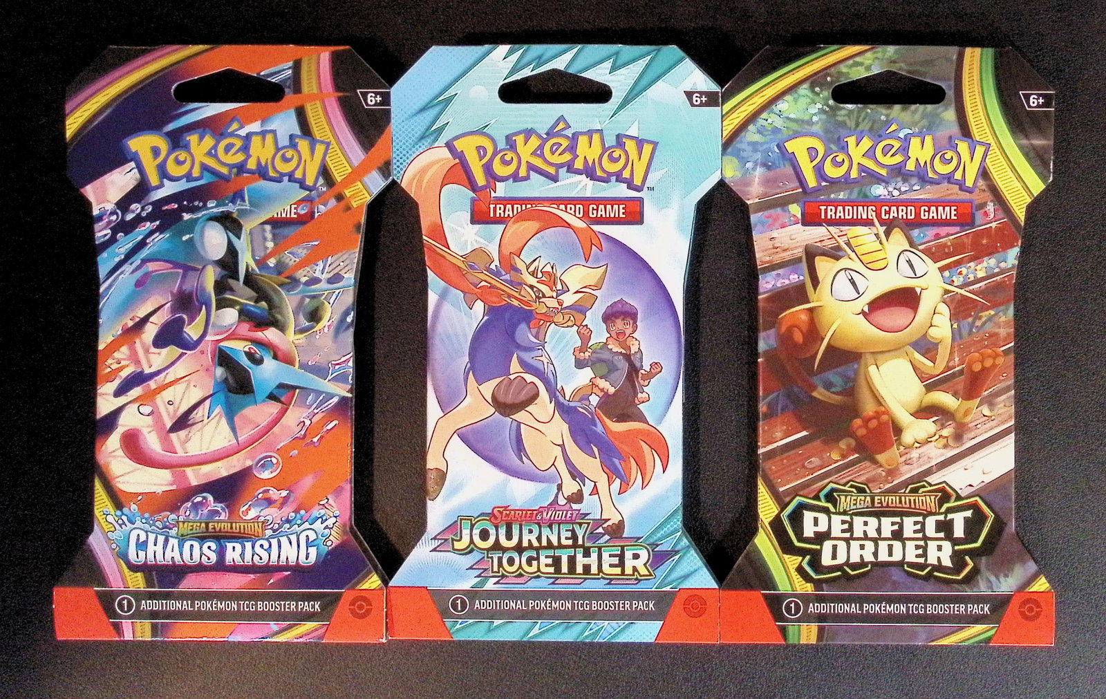 3 COUNT: 1 - Pokemon Chaos Rising, 1 - Journey Together, 1 - Perfect Order Booster Packs (1 of 1)