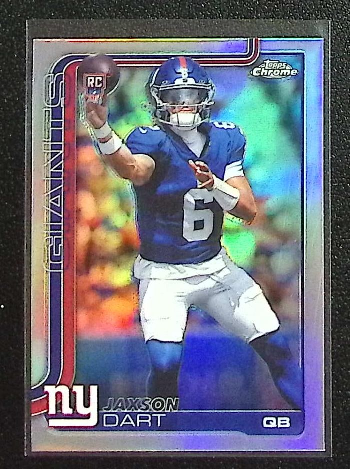 Jaxson Dart Rookie Card Refractor 2025 Topps Chrome #306 New York Giants (1 of 2)