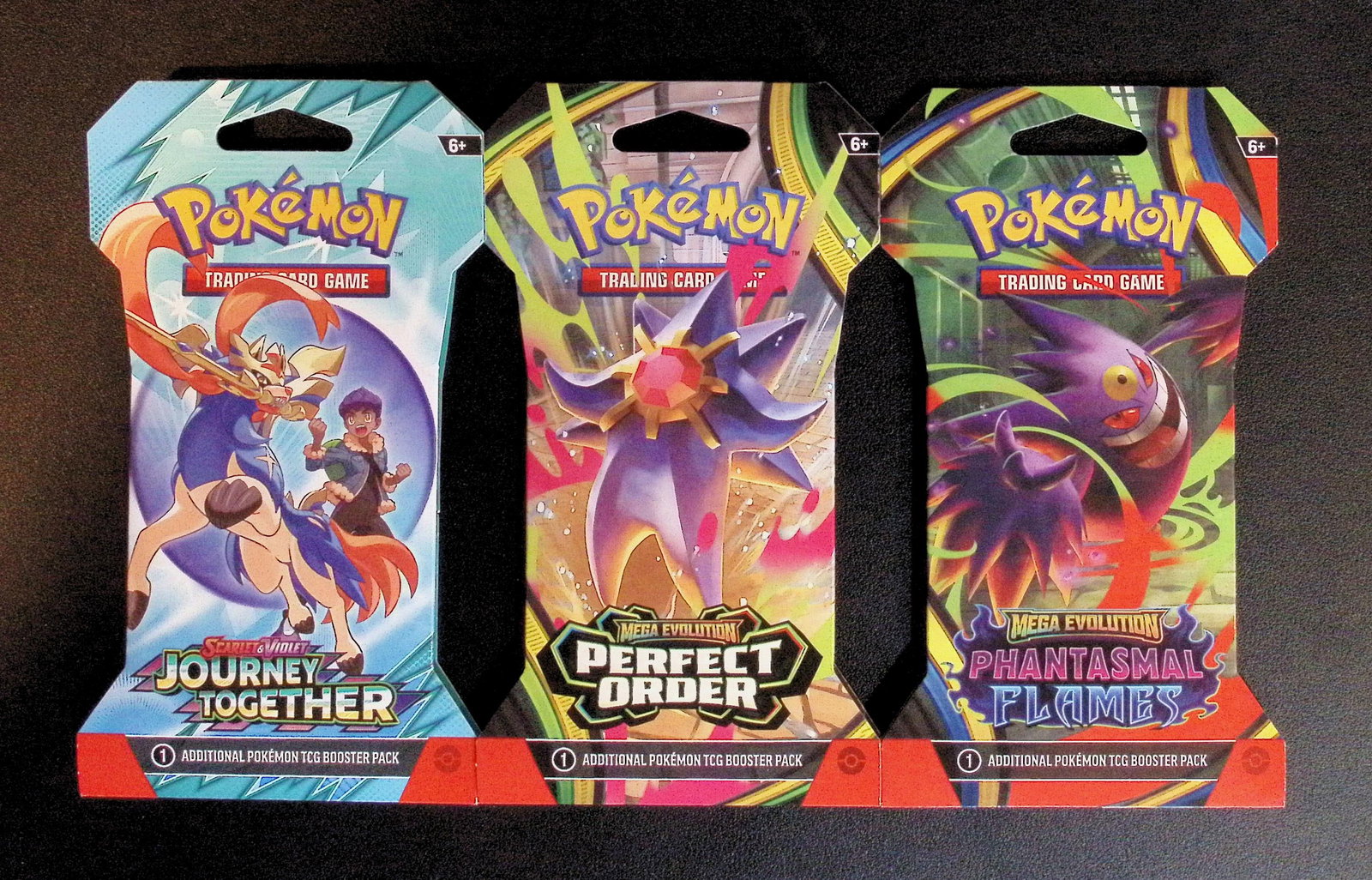 3 COUNT: 1 - Pokemon Journey Together, 1 - Perfect Order, & 1 - Phantasmal Flames Booster Packs (1 of 1)