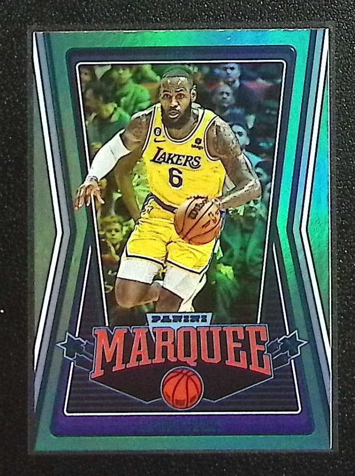 LeBron James Teal 2022-23 Chronicles Marquee #256 Los Angeles Lakers: Panini Select, Prizm, Mosaic, Contenders, Revolution, Phoenix, NBA Hoops, Rookie NFL Sports Trading Cards, Silver, SP, SSP, Wave Prizms, Numbered Cards, Basketball sports Cards for Sale Near Me, NBA C