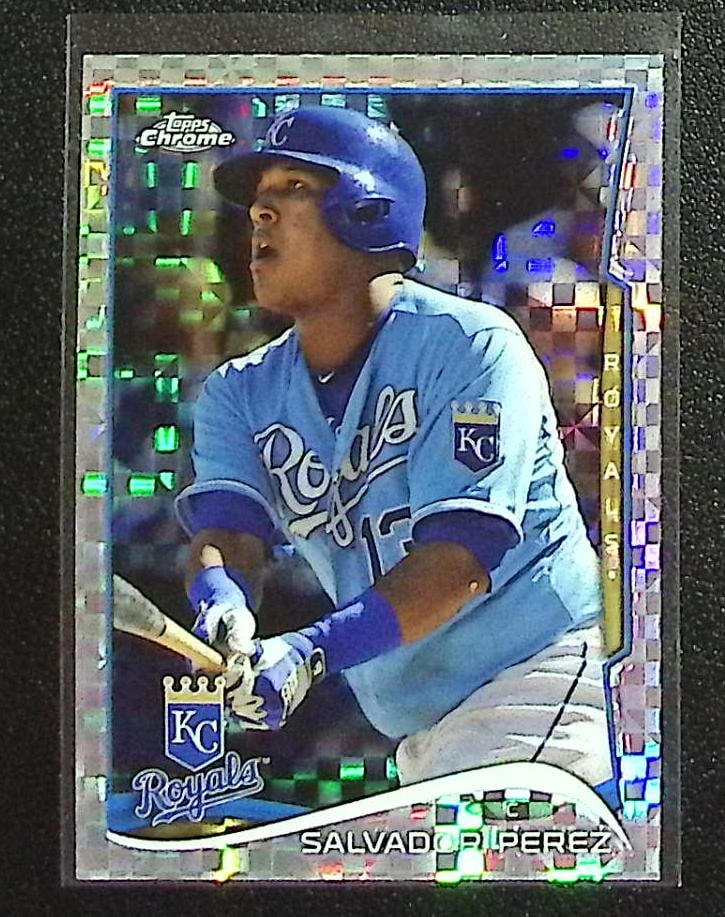 Salvador Perez Xfractor 2014 Topps Chrome #154 Kansas City Royals: Topps Baseball MLB Trading & Sports Cards, Sports Cards for Sale Near Me, World Series & Hall of Fame Players Memorabilia, Refractors, X-Fractors, Numbered, SP, SSP, Valuable Auction Memorabilia Lots 
